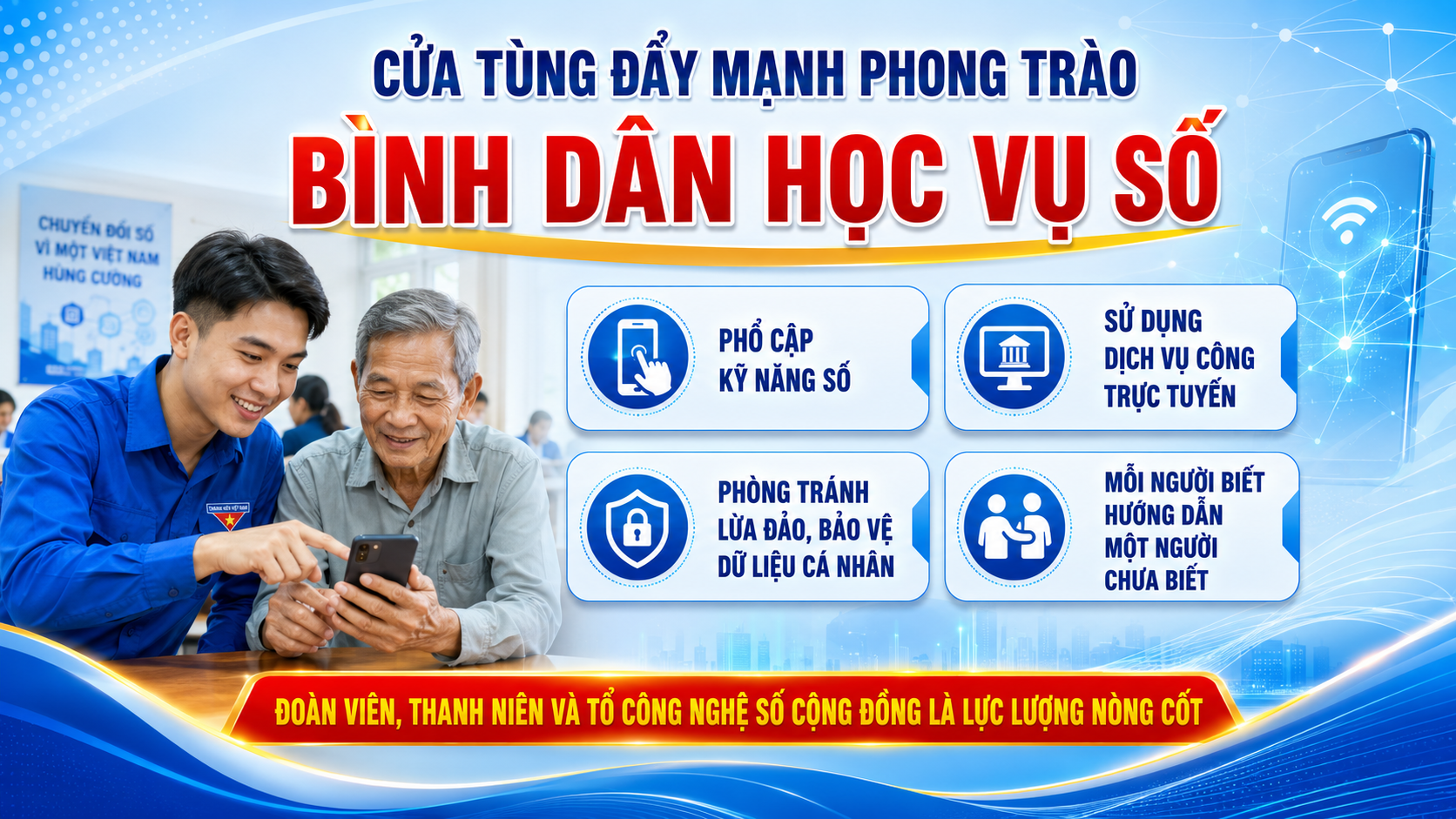 Xã Cửa Tùng đẩy mạnh phong trào “Bình dân học vụ số”