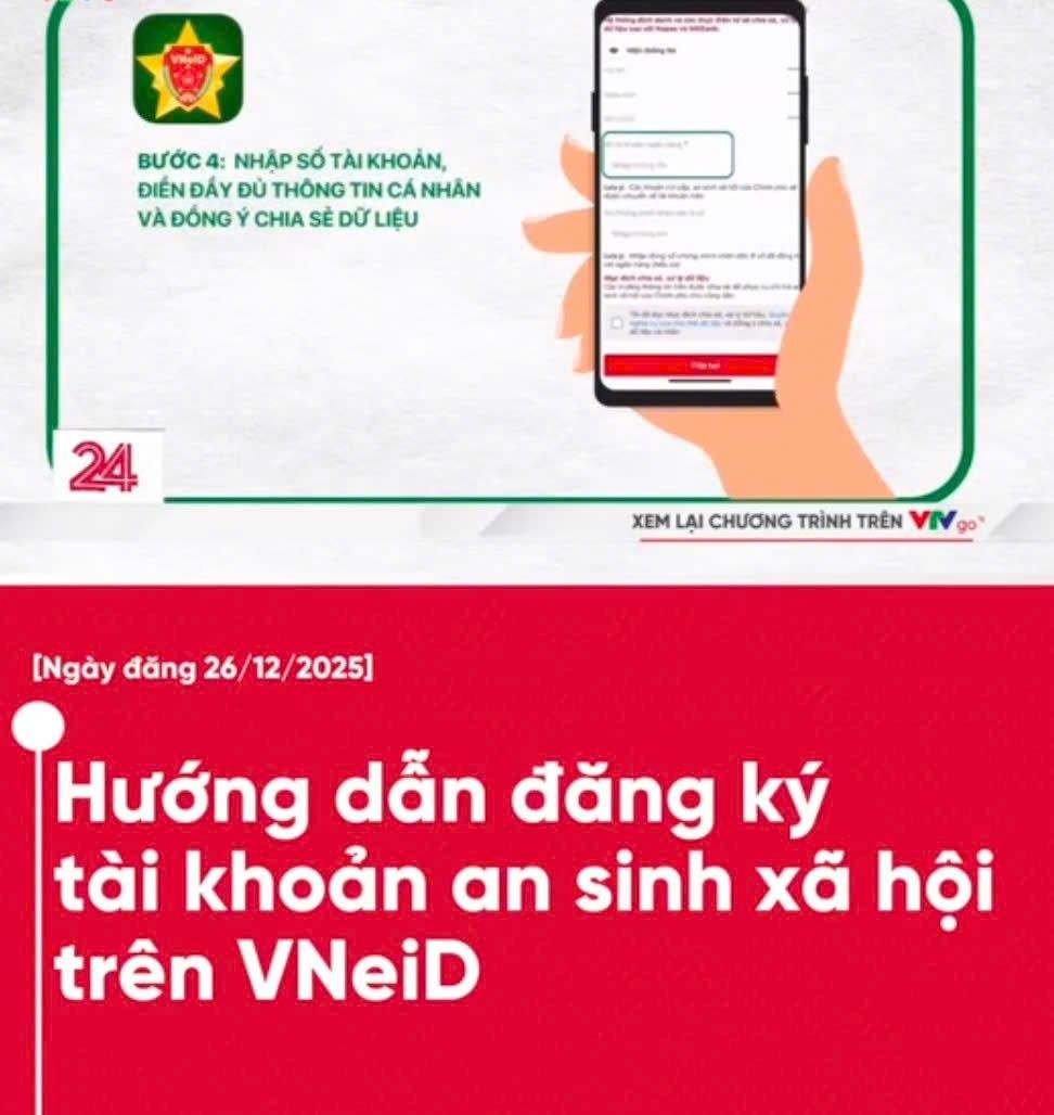 VIDEO Hướng dẫn đăng ký tài khoản an sinh xã hội trên VNeiD